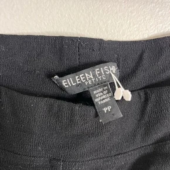 Eileen Fisher Size Small Petite Black Stretch Ankle Pull On Pants - Picture 4 of 6